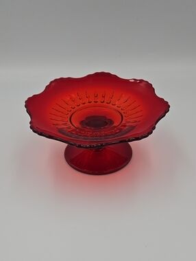Red Pedestal Platter